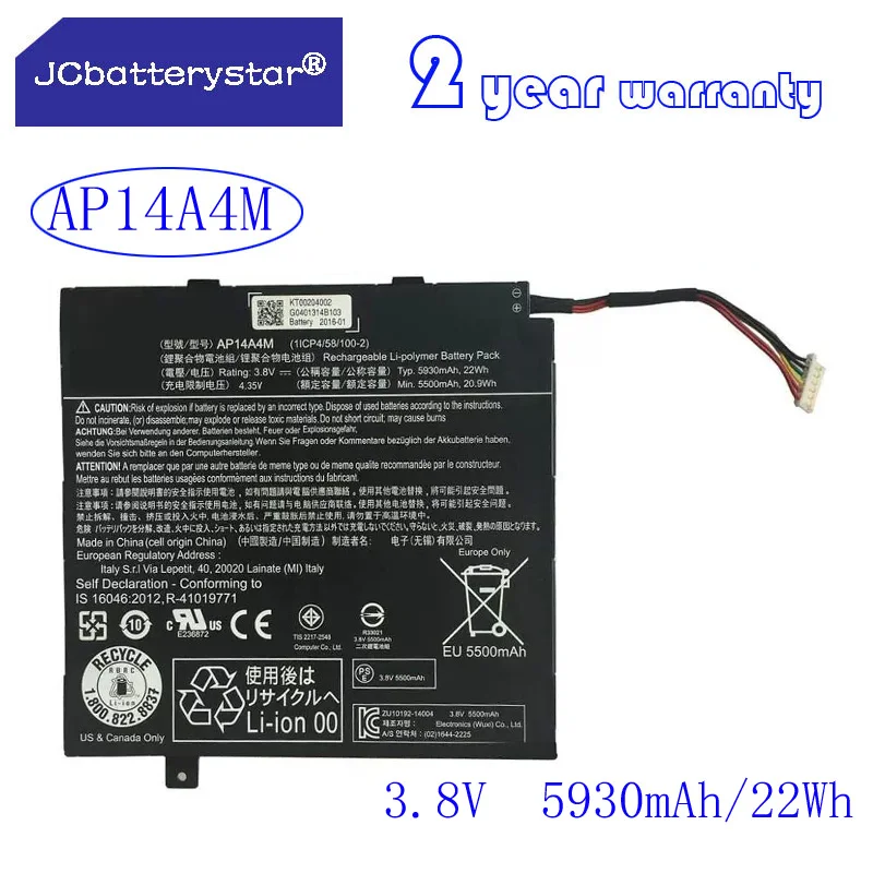 

JC New high quality AP14A8M Laptop Battery For Acer Iconia Tab 10 A3-A20 A3-A20FHD SW5-011 SW5-012 AP14A4M 3.8V 5910mAh