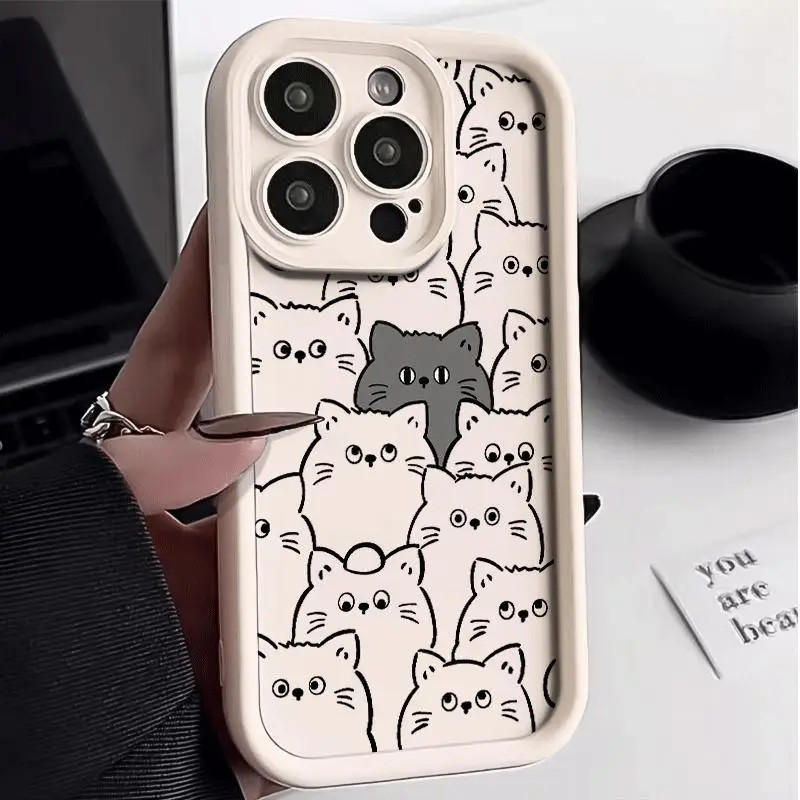 Adorable Black Kitten Cat Soft Protective Phone Case