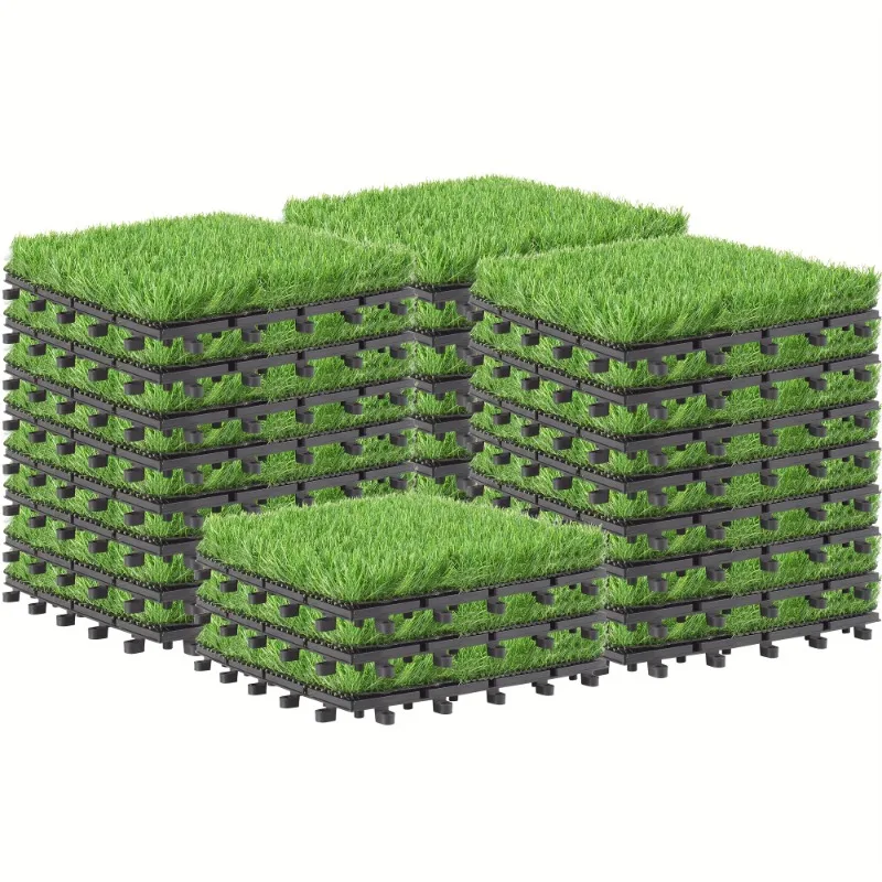 Artificial Grass Mat Value Pack 1pc PrimeZone Interlocking Artificial Grass Tiles For Patio Balcony Backyard Artificial Turf Floor 12