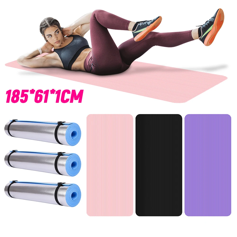 Yoga Mat Non Slip Exercise Mat 10mm Thick Solid Color Fitness 72x23.8in Yoga Workout Multi-Function Home Gym yoga mat