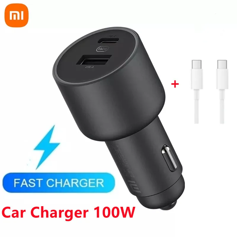 

Зарядное устройство для автомобилей Xiaomi 100 Вт, 5 В, 3 А, два USB, быстрая зарядка, адаптер, для смартфонов iPhone, Samsung, Huawei, Xiaomi 10