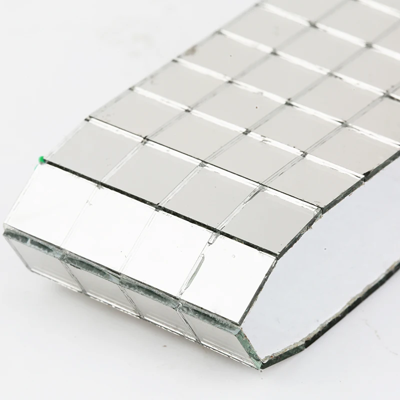 5x5mm 10x10mm Grid 5meter Self-Adhesive Square Glass Mosaic Tiles Sliver Mirror Mosaic Sheet for DIY Handmade Crafts Wall Sticker