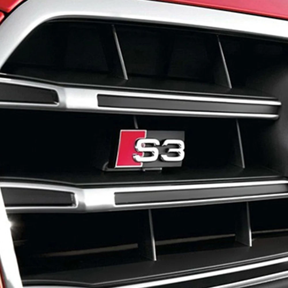 1 Stück 3D Schwarzes Auto-Logo S3 S4 S5 S6 S7 Emblem Kühlergrill-Abzeichen Heckkofferraum-Aufkleber Mittelabdeckung für Audi A1 B2 A7 C8 TT Q3 C5 R8 – Detail 9