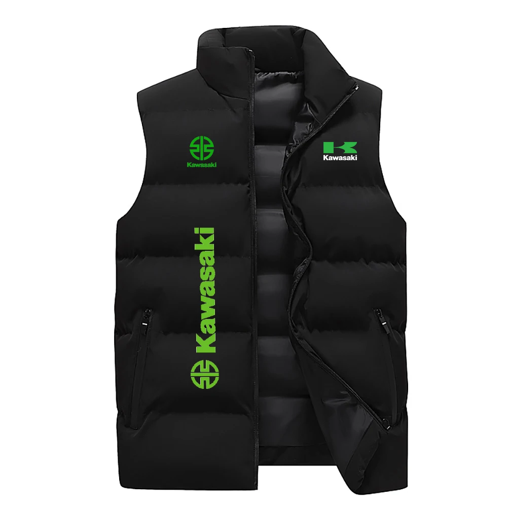 Chaleco Algodón Kawasaki Logo Unisex | Chaqueta Cálida Casual Otoño Invierno para Ciclismo y Deportes Exterior