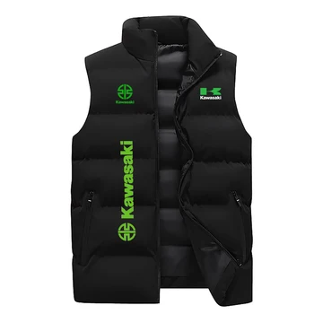 Chaleco Algodón Kawasaki Logo Unisex | Chaqueta Cálida Casual Otoño Invierno para Ciclismo y Deportes Exterior