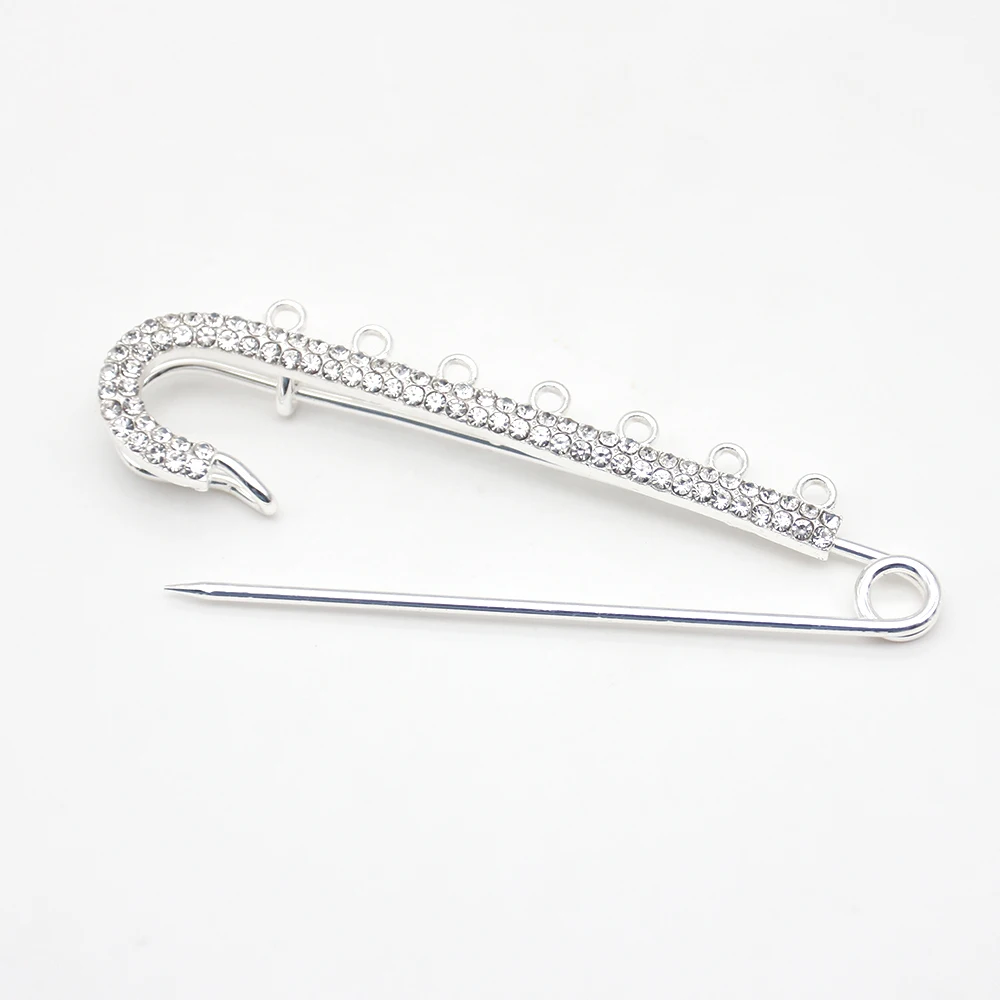 20pcs 10cm Gold Silver Plated Alloy Rhinestone Baby Pins Crystal Islamic  Muslim Safety Pins With 7 Loops For DIY Jewelry Making - AliExpress