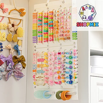 Organizzatore per fiocchi per capelli da appendere alla parete, porta fasce per capelli di grande capacità, appendiabiti salvaspazio per fermagli per capelli, accessorio per la cameretta delle bambine