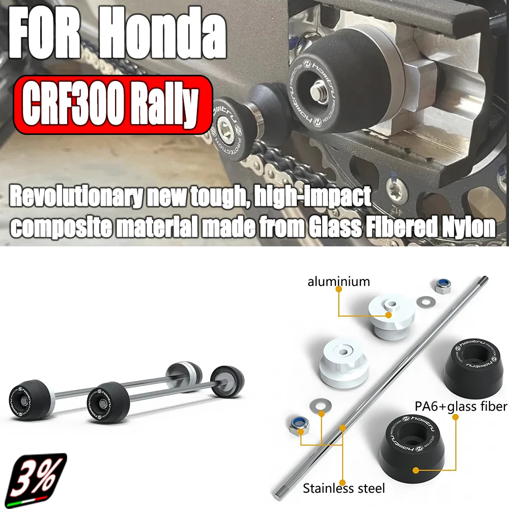 

For Honda CRF300L CRF300 Rally 2021-2023 Front Rear wheel Spindle Crash Protection CRF300L Pad Anti-Fallen Accessories