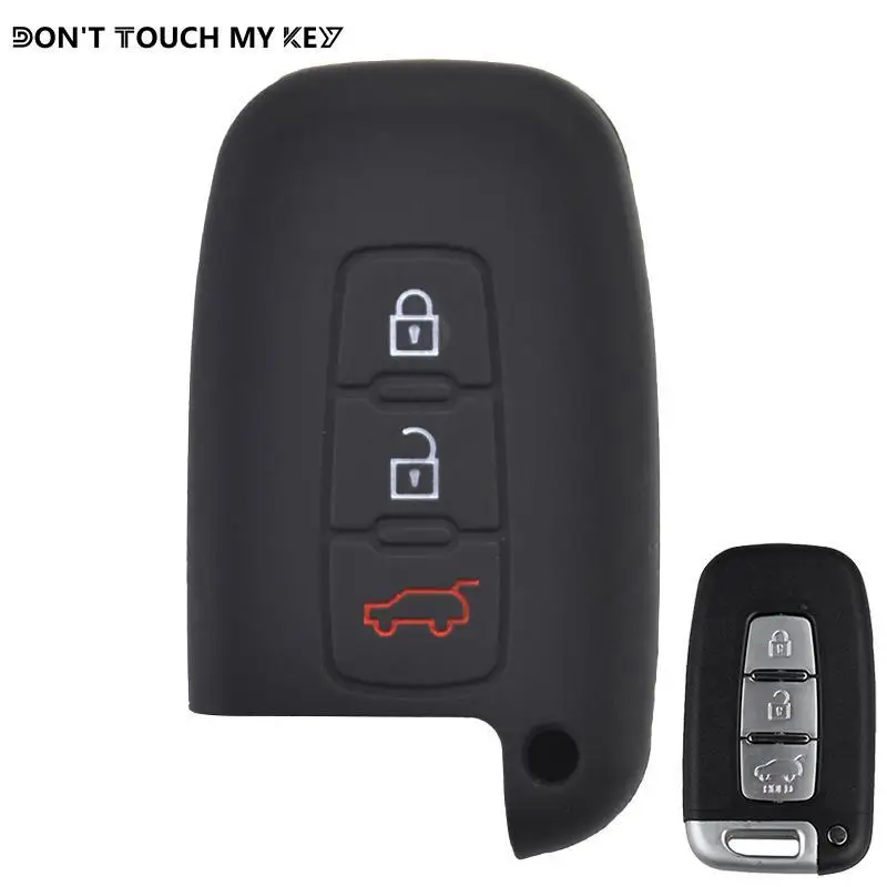 Silicone Key Case Fob Shell Cover For Kia Sorento Sportage For Hyundai I30 Veloster Ix35 Tucson 2010- 3 Buttons Skin Keyless key case key case cover