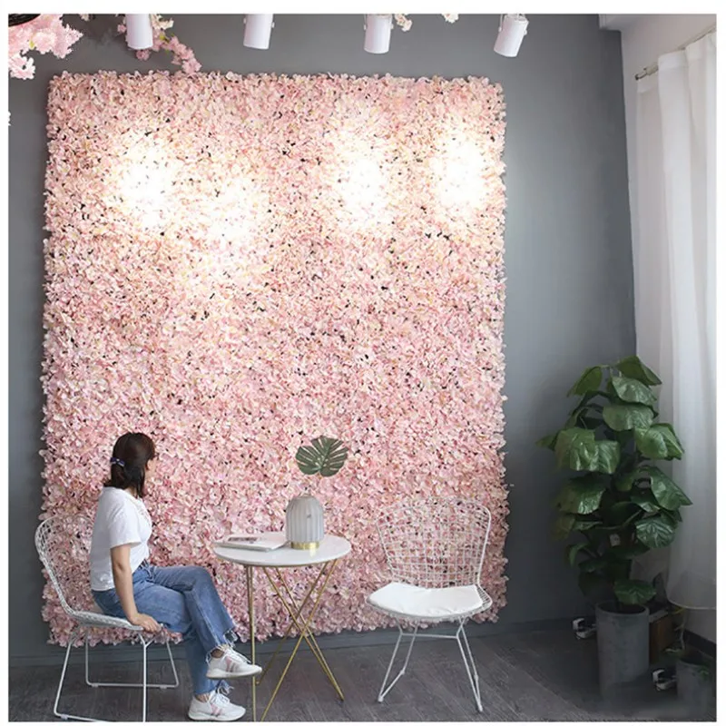 8pcs 60x40cm Artificial Hydrangea Flower Panels Wedding Backdrop Centerpieces Decorations Venue Floral Decor Fake | Дом и сад