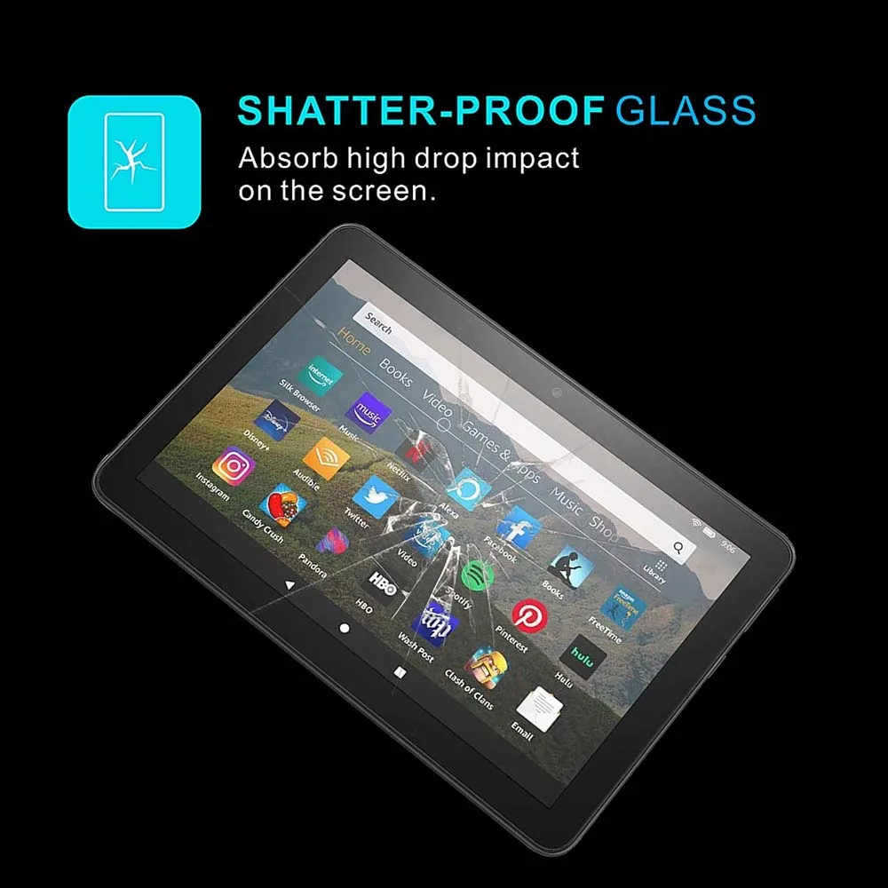 HYGMOCC Diseño Para Kindle Fire HD 8/8 Plus/Kids [8 Pulgadas] 2022 Y 2020 Publicado Protector De Pantalla De Vidrio Templado, Antiarañazos, Sin