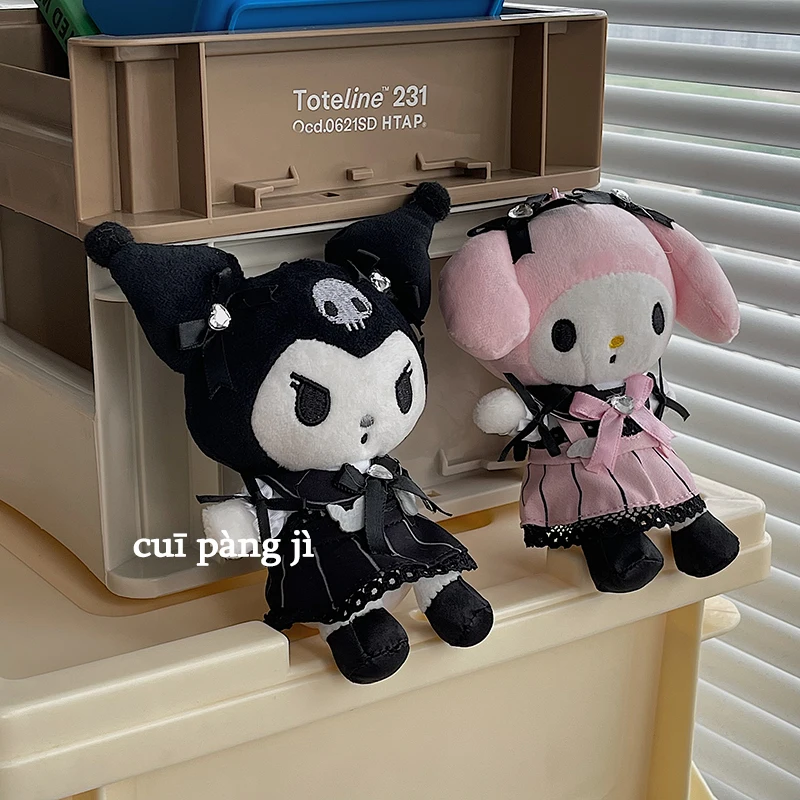 Sanrio Cartoon Kuromi Pendant Cute Melody Toy Schoolbag Anime Accessories Plush Keychain Children Toy Birthday Gift