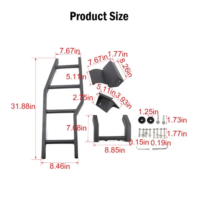 باوا سبائك الألومنيوم الباب الخلفي تسلق سلم الباب الخلفي رف الجذع الرف لسوزوكي جيمي 2007-2017 الملحقات الخارجية
