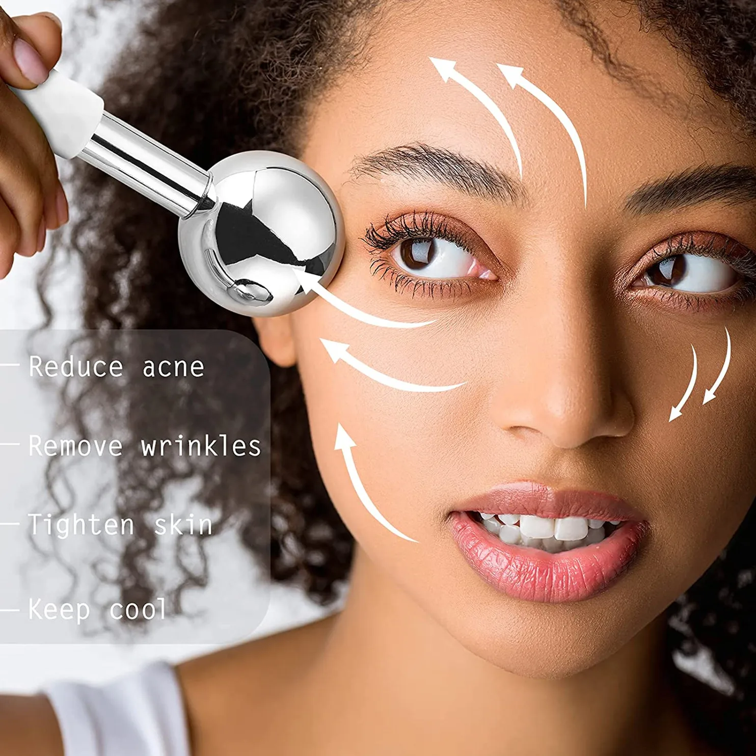Ice Globes for Face & Eyes, Unbreakable Stainless Steel Cryo Sticks Cold Roller Cooling Globes