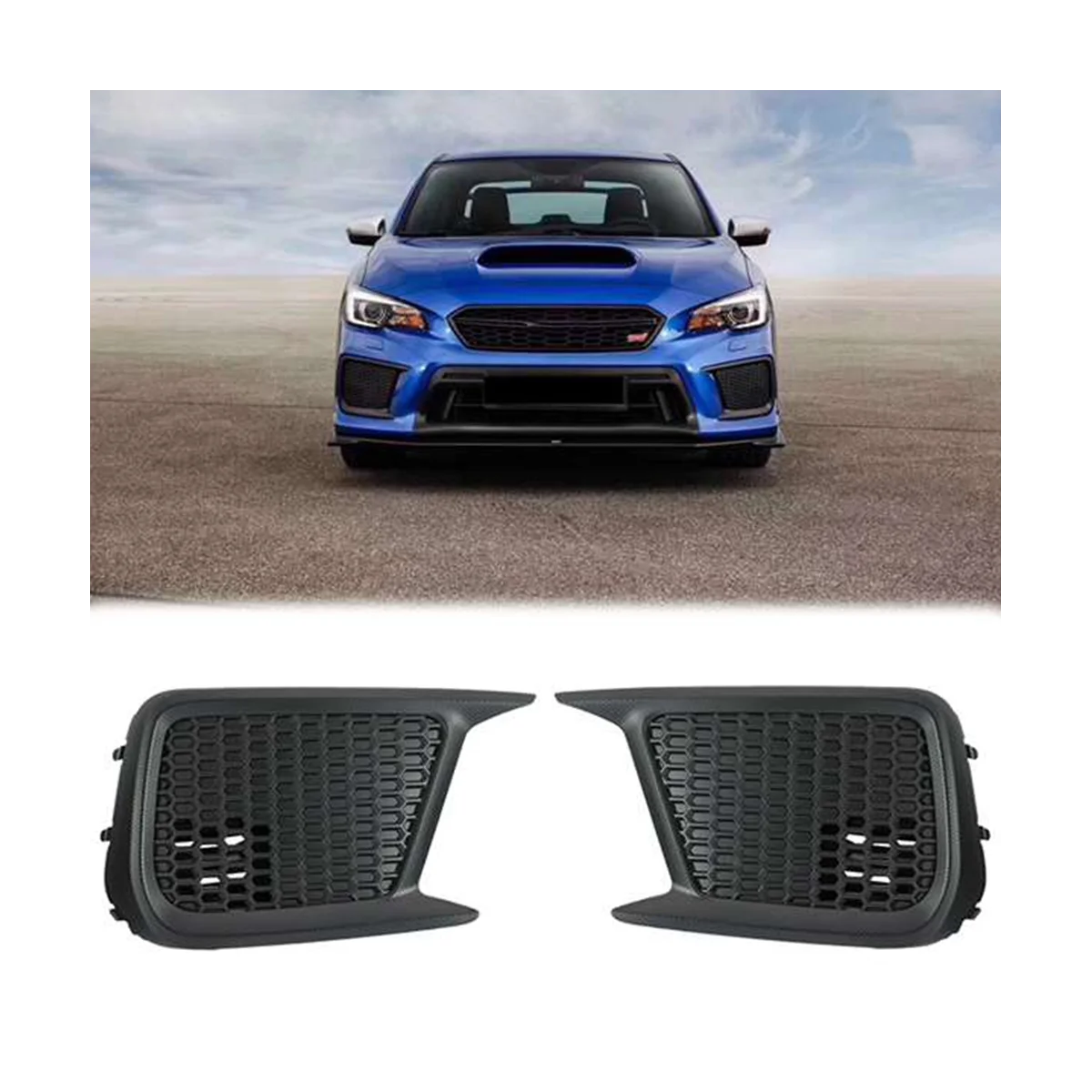 

1 Pair Front Fog Lamp Grille Cover Decorative Bezel Honeycomb 57731VA400 57731VA410 for Subaru WRX STI 2018 2019 2020