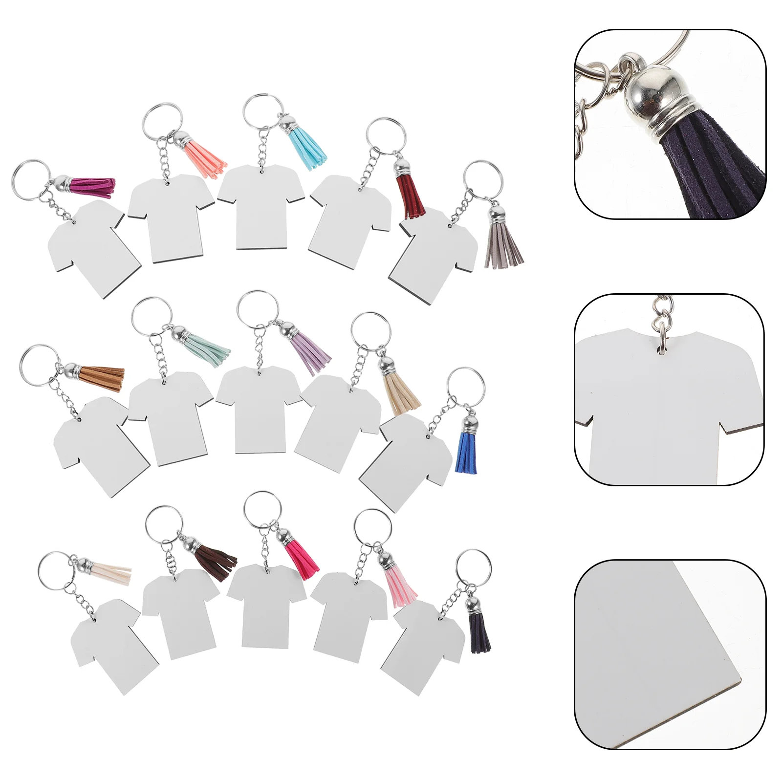 

30 Sets Heat Transfer Pendant Keychains Blanks Sublimation for Fiberboard DIY Handicraft Portable