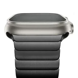 Premium Titanium Strap for Apple Watch - Elegant Metal Band Watchband (Black)