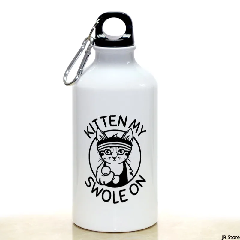 

Kitten my swole on Cat Sport Water Bottle With Carabiner Gifts 17oz