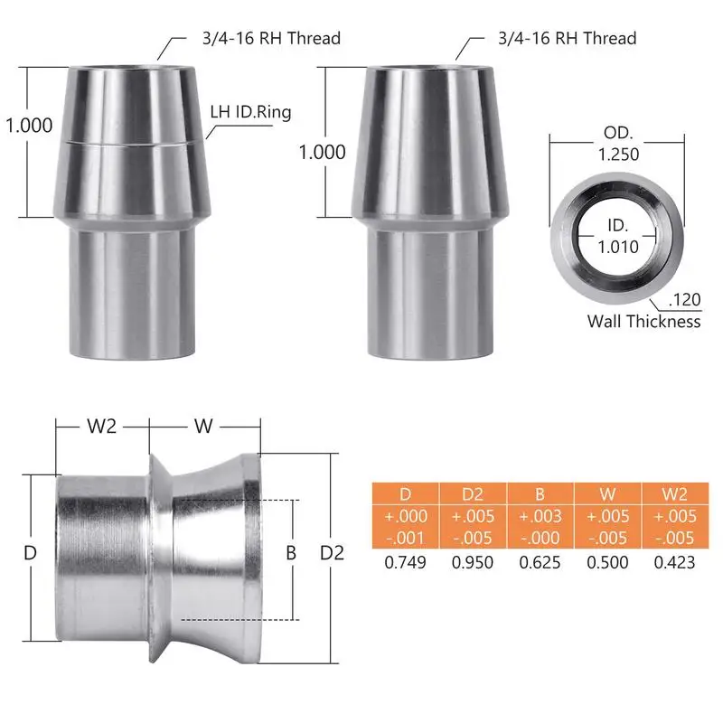 2 Stuks Heim Joint 3/4 Inch Heim Gezamenlijke Stang Rechts En Links Draad Heim Joint End Kit Link Gewrichten Op Hot Rod Chromoly Panhard Toolkit