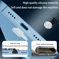 Силиконовая пылезащитная заглушка для Type C и IPhone Lightning, защита порта зарядки, защита от потери дизайна, пылезащитный колпачок, аксессуары для мобильных телефонов