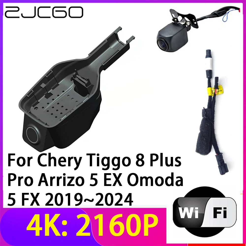 Zjcgo 4K 2160P Dash Cam Dvr Registratore Per Fotocamera Per Auto Wifi Visione Notturna Per Chery Tiggo 8 Plus Pro Arrizo 5 Ex Omoda 5 Fx 2019 ~ 2024