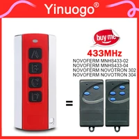 For NOVOFERM NOVOTRON 302 304 Remote Control 433MHz Rolling Code Compatible With NOVOFERM MNHS433-02 MNHS433 Hand Transmitter 1