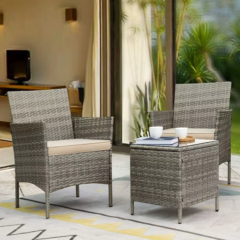 

BOUSSAC Three Pieces Outdoor Conversation Set Patio Set with Table,Garden Furniture Sets,Modern Patio Furniture