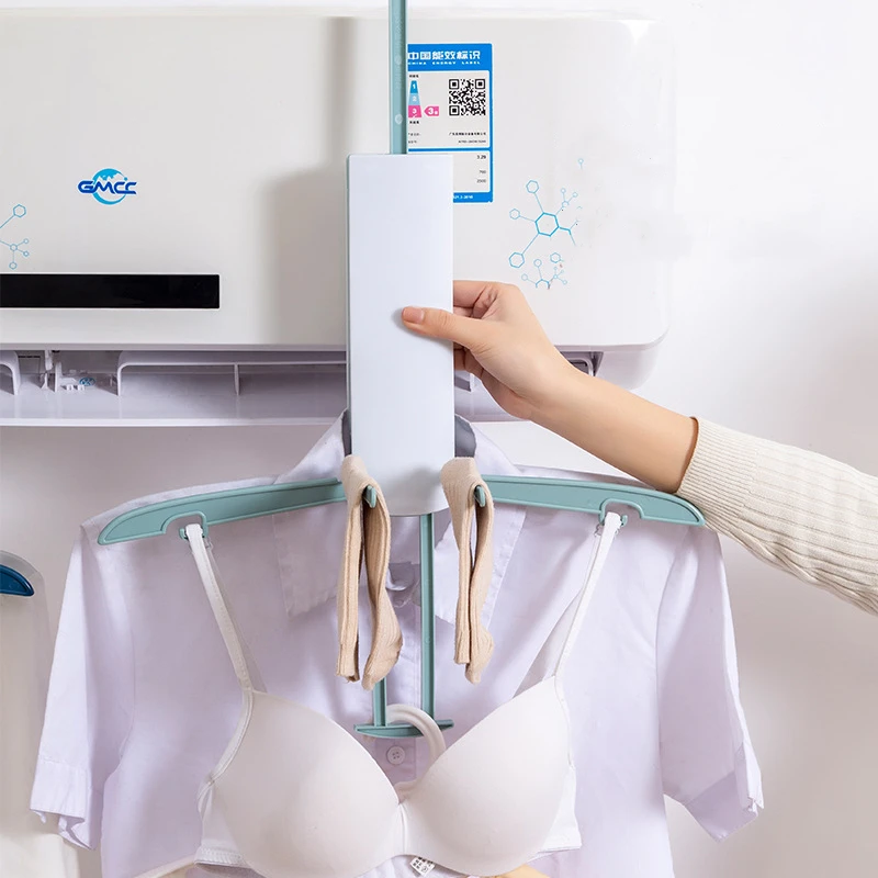 Foldable-Clothes-Drying-Rack-Portable-Space-Saving-Air-Conditioning-Hanging-Rack-Socks-Underwear-Clothes-Hanger-Clothes.jpg Összecsukható Ruhák Szárító Állvány Hordozható Helymegtakarítás Légkondicionáló Függő Zokni Fehérnemű - Image 3