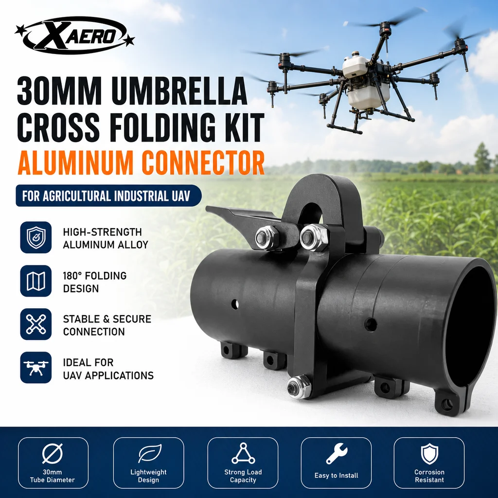 XAERO 30mm Regenschirm-Kreuzfaltkit Aluminium-Verbinder für Landwirtschaftliche Industrielle UAVs