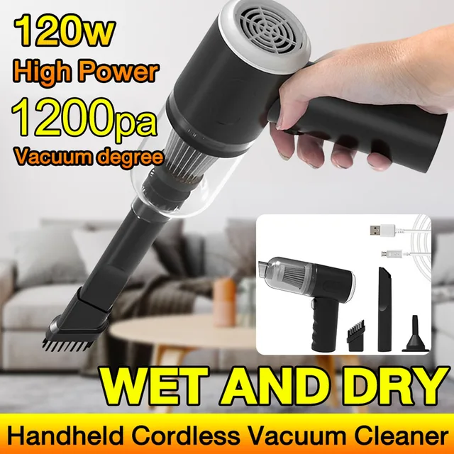 Wireless Car Vacuum Cleaner 800/1200Pa Cordless Handheld Cleaning Robot Auto Vacuums Strong Suction Cleaner For Car 1