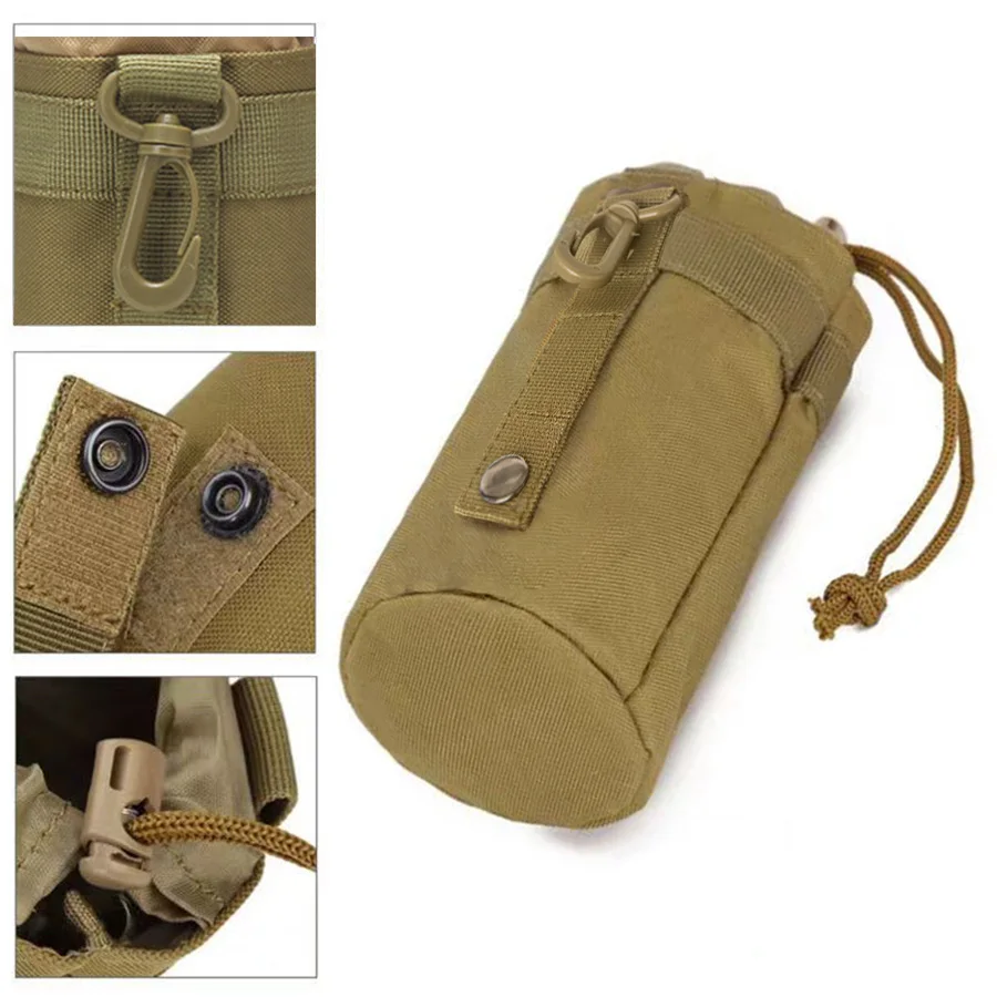 Outdoor Molle Water Bottle Bag Rack Camping Hiking Bicycle Bottle Bag Pulling Rope Multi functional Bottle Bag 3