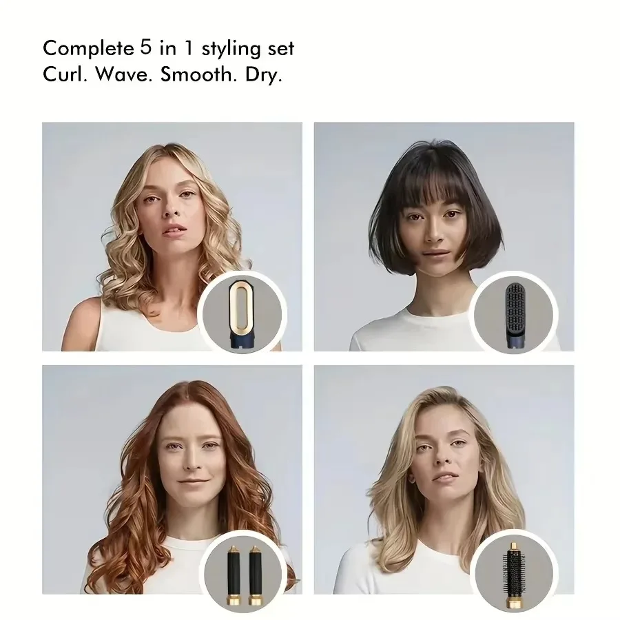 5 in 1 Professional Hair Dryer Comb Curling and Straightening Hot Air Comb Automatic Straightening Styling Blow Dryer hair dryer portable hair dryer