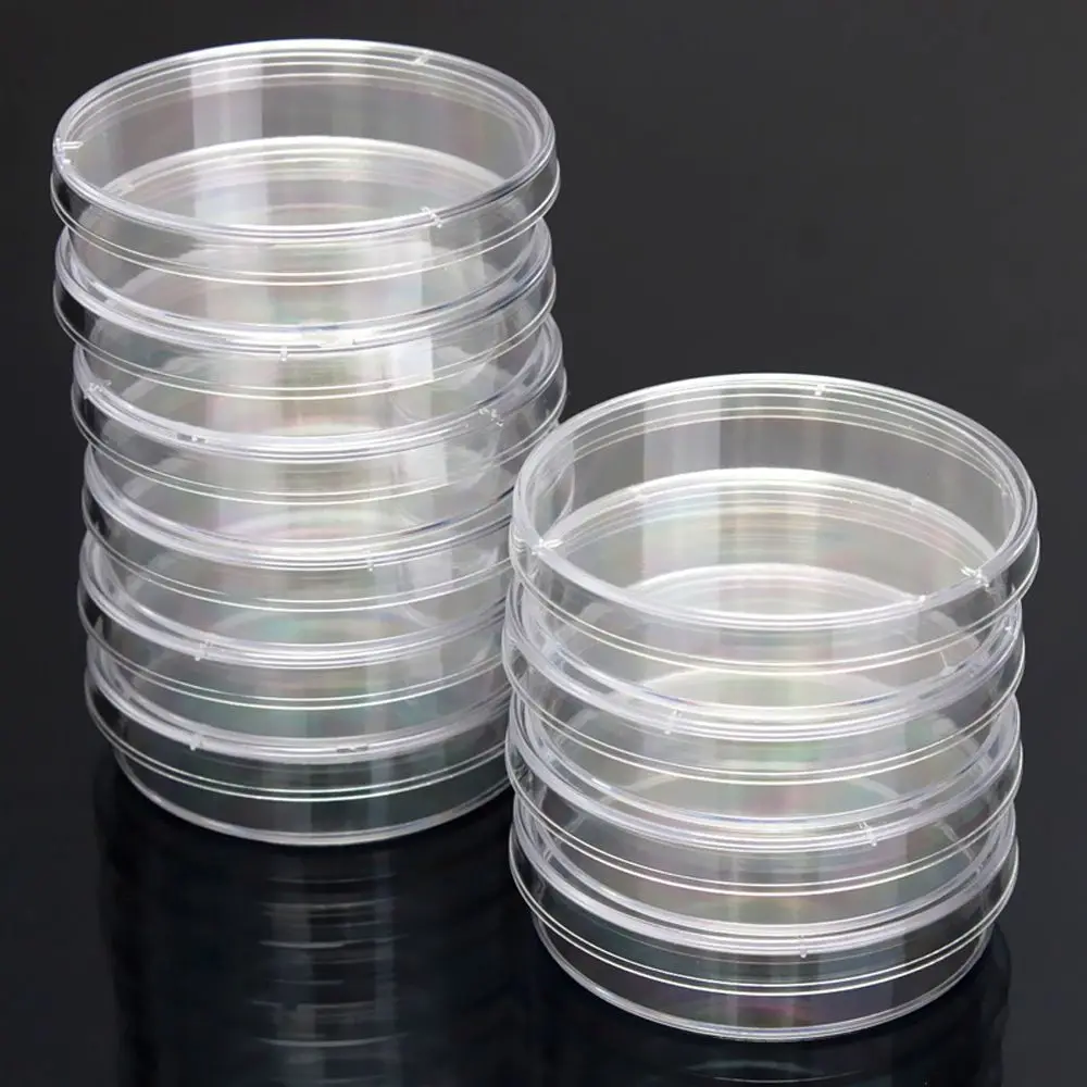 

10Pcs Plastic Sterile Petri Dishes Bacteria Culture Dish with Lids 55x15mm for Laboratory Biological Scientific Lab Supplies