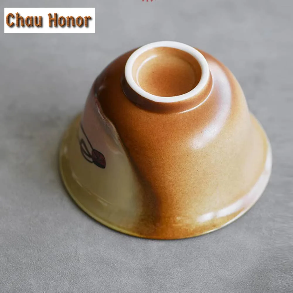 160ml Dunhuang Apsaras Rough Pottery Gaiwan Antique Tea Bowl Tea Tureen Household Tea Maker Cover Bowl Tea Supplies Collection