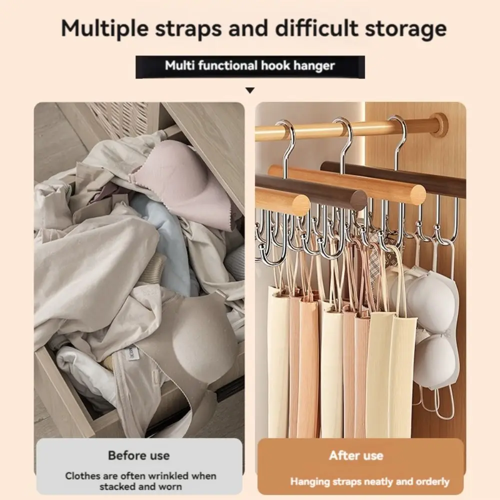 8 Hooks Bra Hanger Belts Camisole Clothes Organizer Rack Tie Hats Scarf Holder Non-slip Space Saving Wardrobe Storage 5