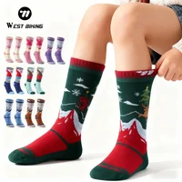 WEST BIKING Children Wool Socks 1-3 pair Winter Thermal Kids Ski Socks Christmas Stocking Outdoor Hiking Boy Girls Cycling Socks