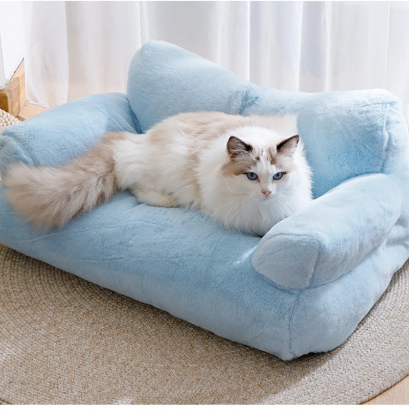 

Winter Warm Sofa Style Dog Kennel Solid Color Plush Comfortable Pet Supplies Dog Kennel Casual and Not Easily Deformed Cat Mat