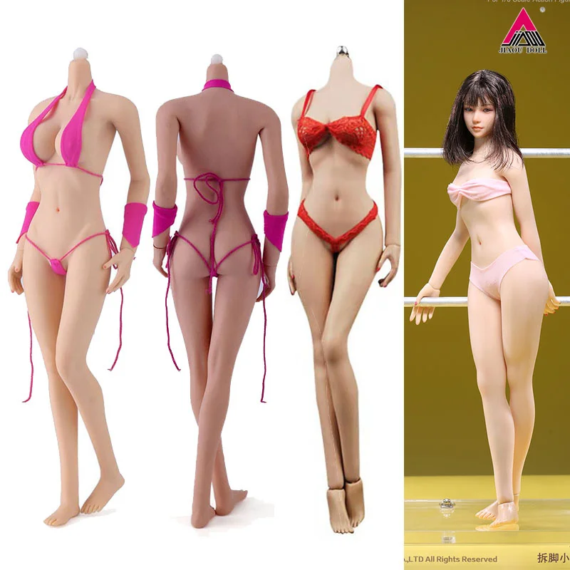 

JIAOU DOLL 1/6 Flexible Female Seamless Body 12-inch Asian Europen Small Mid Large Breast Action Figure Multicolor Skin Body