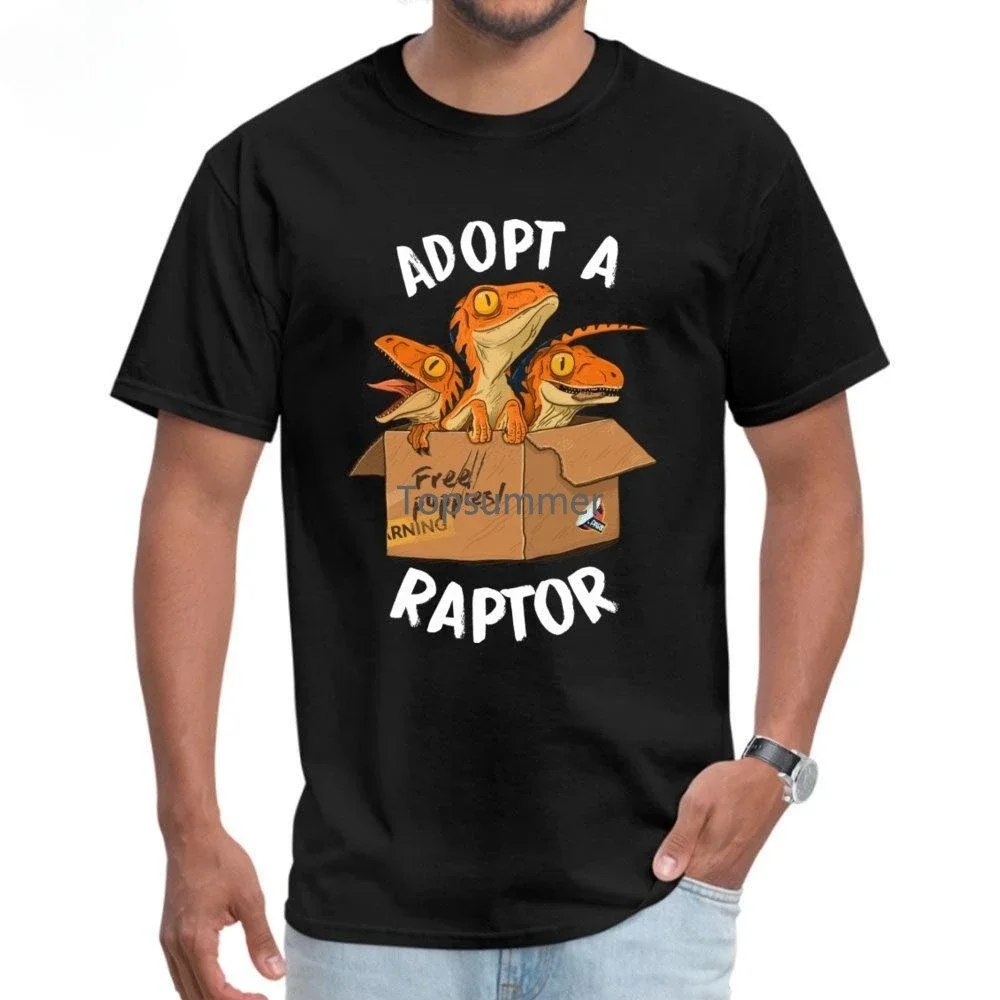 

Adopt A Raptor T-Shirt New Listing Men Tshirt Funny Cartoon Baby T-Rex Print T Shirt Love Father Day Gift Clothes Free Shipping