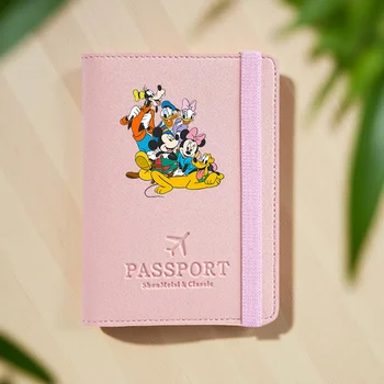 Portafoglio per passaporto di Topolino e Minnie, porta passaporto, porta carte da viaggio con chiusura a coulisse per uso festivo e viaggi in viaggio