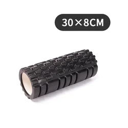 Compact Yoga Foam Roller for Muscle Training & Massage Therapy (Black)