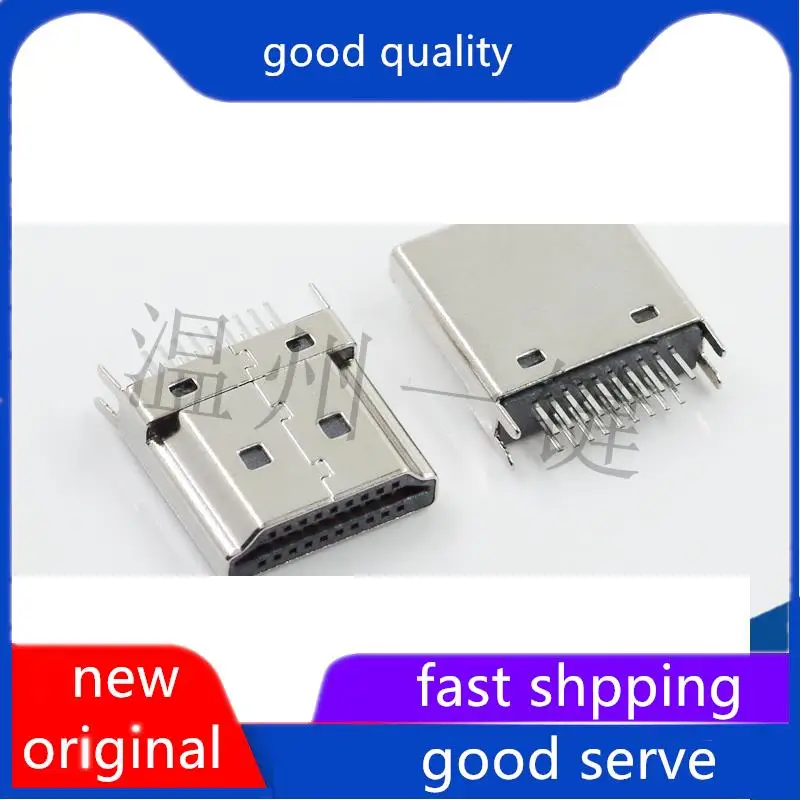 

10pcs original new HDMI high-definition digital interface A-type male clamp 1.6 copper nickel 19P plug connector soldering wire