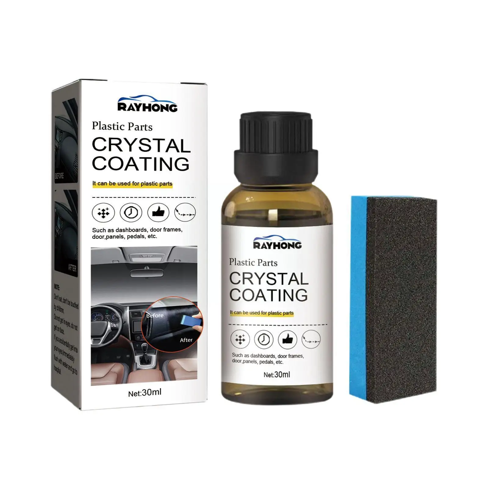 Car Plastic Refurbished Cleaner Interior Parts Clean Maintain Coating