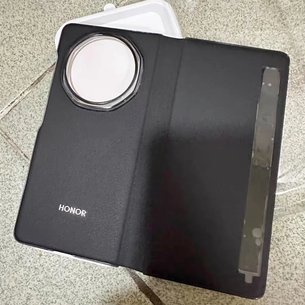 حافظة جلدية أصلية ذكية شفافة للنافذة لهاتف Honor M...