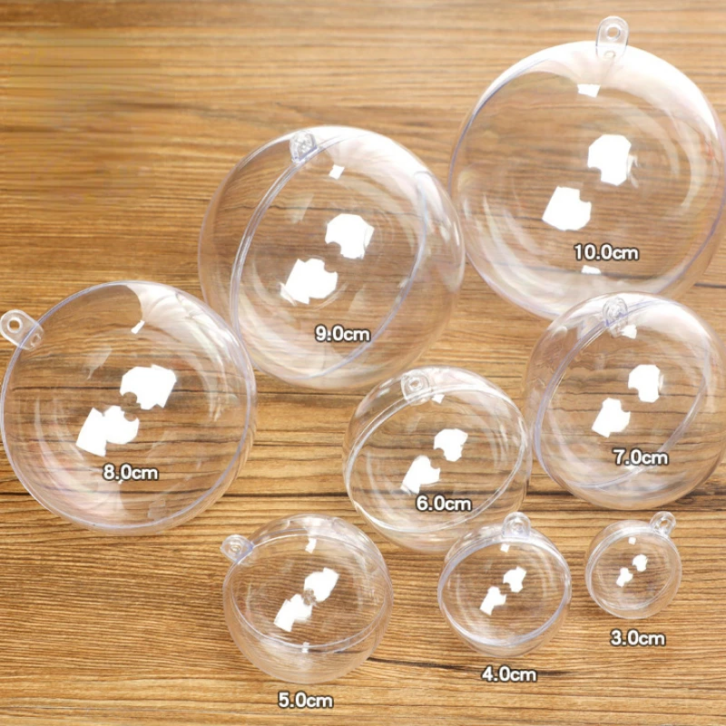 

5PCS Christmas Ball Transparent Plastic Ball Christmas Decorative accessory Pendant Mousse Ball Acrylic Transparent Hollow Ball