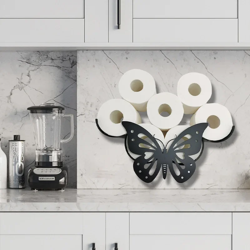 Steel Toilet Paper Holder Bathroom Wall Decoration Kitchen Paper Shelf Storage Sheep Owl Towel Roll Shelf Home Accessories