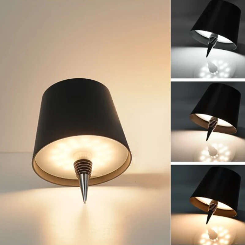 Wireless Bottle Table Lamp Touch Control of 3 Colors and Stepless Dimming Night Lamp Suitable for Bar Wine Bottles Desk Lights 6
