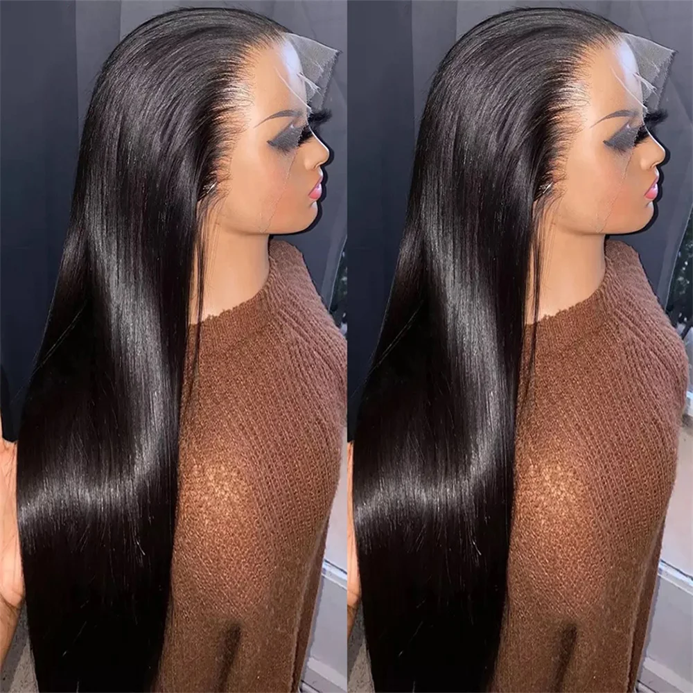 

Straight 13x6 13x4 Transparent Lace Frontal Human Hair Wig For Women Pre Plucked Glueless Brazilian Remy Hair 180% Density