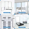 White Retractable Adjustable Hanging Three Mirrors Makeup Folding Three Mirrors Three Fold Mirror Spot Portable Cosmetic 4