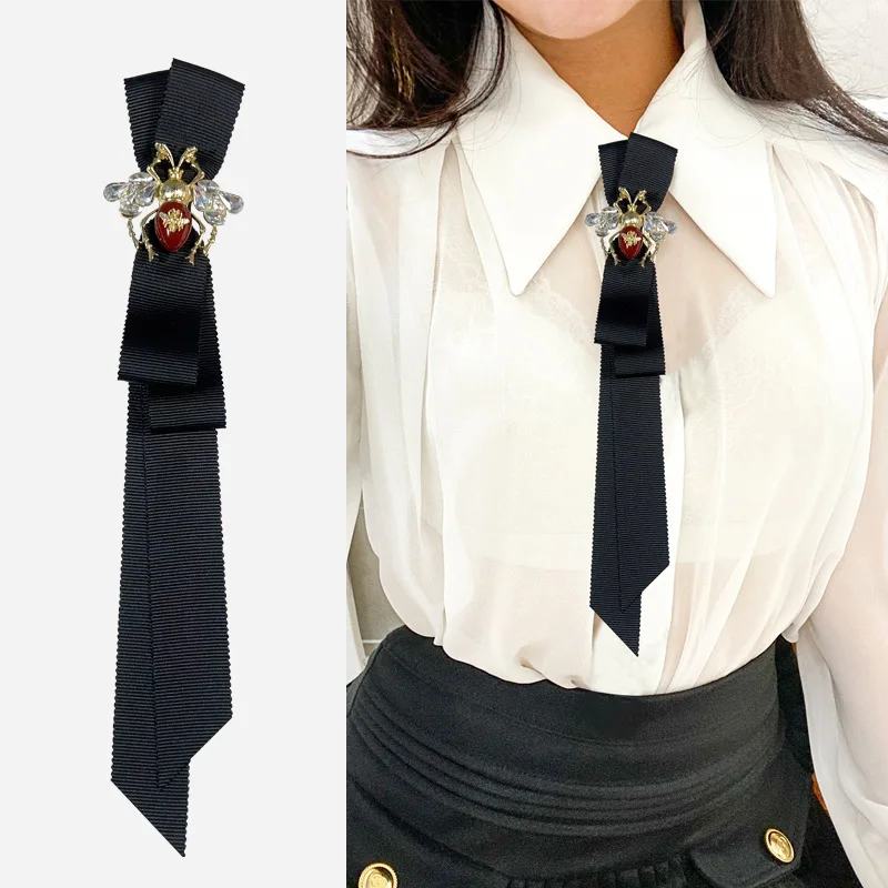Bow Tie Rhinestones Bee Neckties British Korean College Style Shirts Brooch Jewelry Gifts